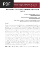 Prática docente e Educação virtual