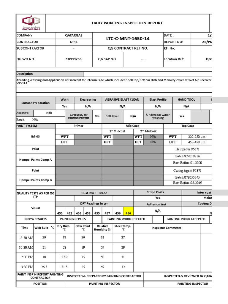 QC Report PDF Paint Abrasive