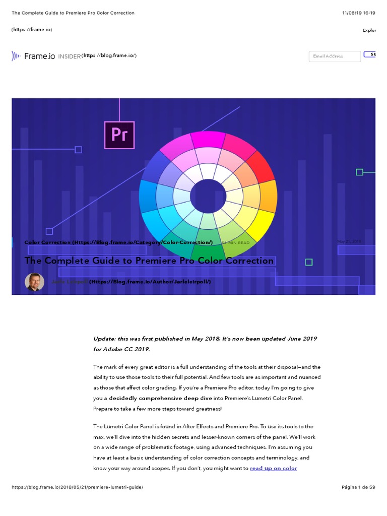 Guide To Premiere Pro Color Correction | PDF | Video | Color Balance