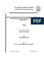 Cinética de Degradación de Un Agua Residual Sintética en Un Reactor Discontinuo Secuencial A Escala Laboratorio