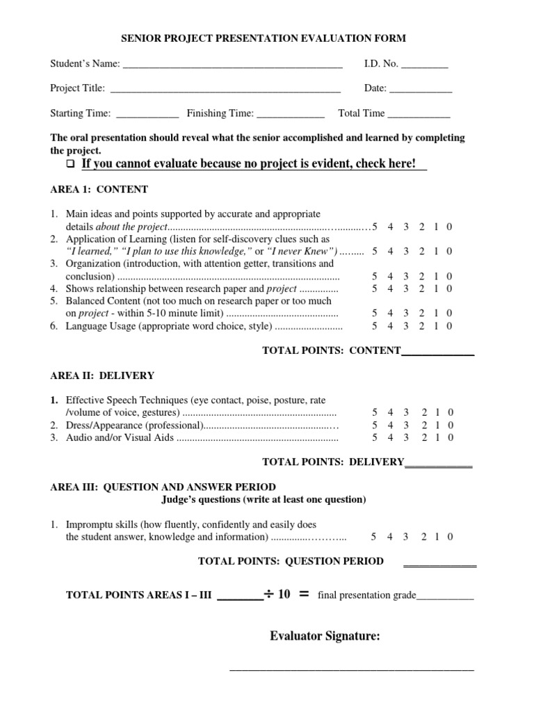 Presentation And Product Evaluation Forms PDF Epistemology Pedagogy