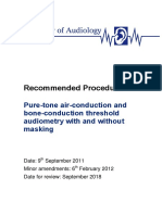 Pure Tone Air Conduction and Bone Conduction Threshold Audiometry