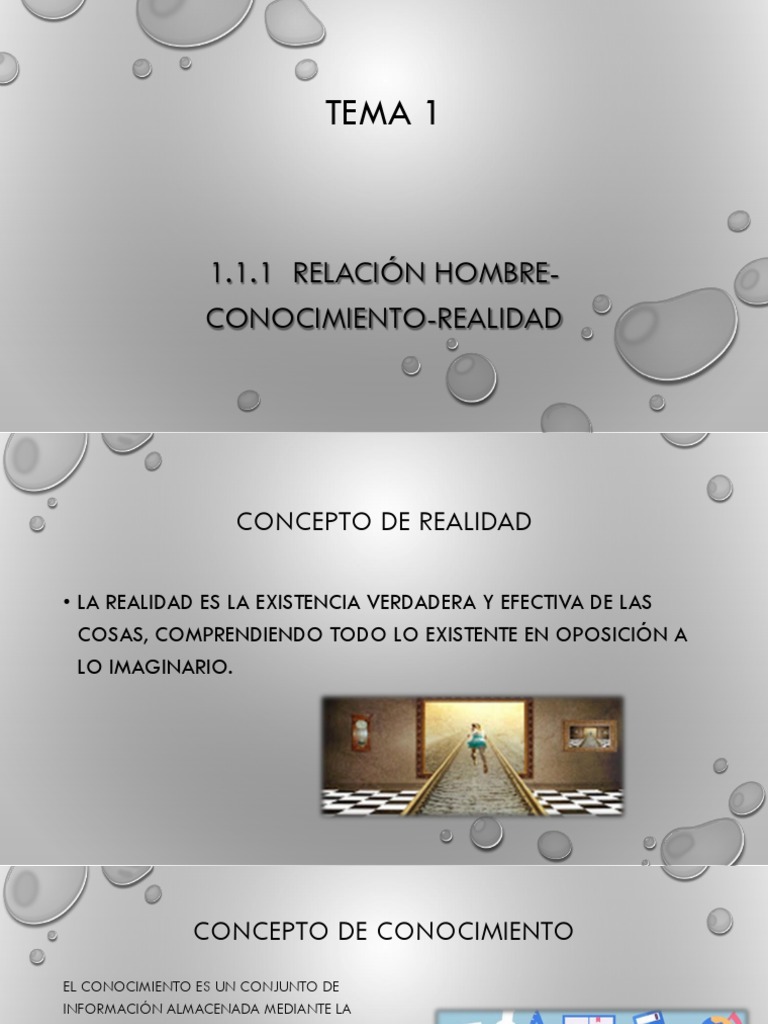 Relación Hombre, Conocimiento y Realidad | PDF | Aquisición de idioma ...