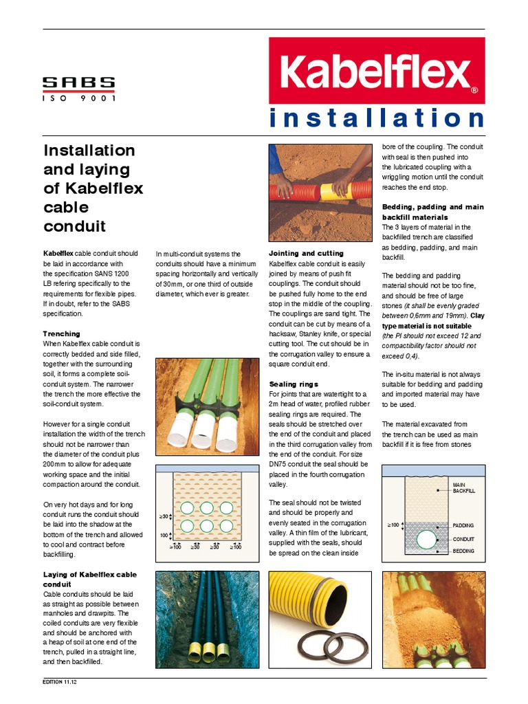 Kabelflex Cable Conduit Installation Guide | PDF | Pipe (Fluid ...