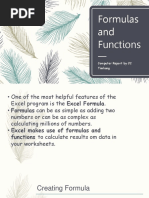 Formulas and Functions: Computer Report by JC Timkang