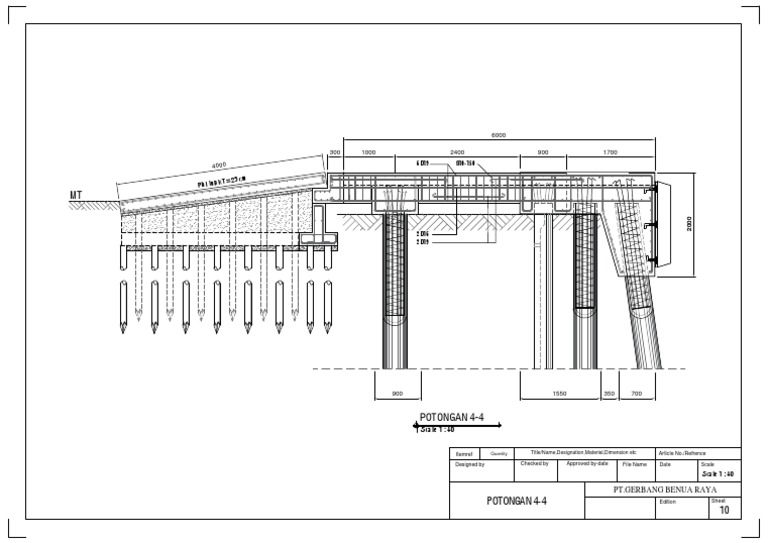 Potongan 4-4: Plat Injak T 25cm | PDF