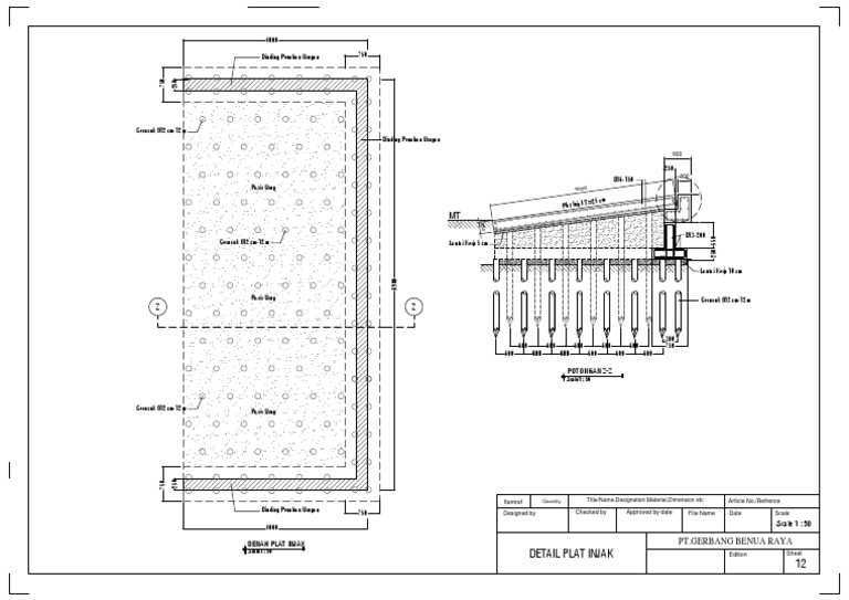 Detail Plat Injak 12: Potongan Z-Z | PDF