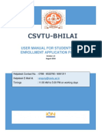 Csvtu-Bhilai: User Manual For Students Online Enrollment Application Form 2016