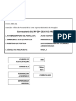 Rotulos y Pestañas para CV, Convocatoria PJ