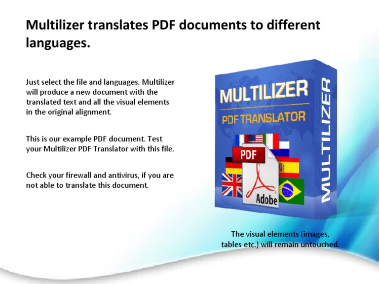 Multilizer Translates PDF Documents To Different Languages | PDF