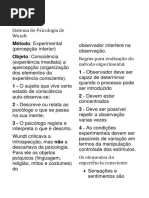 Resumo Wundt Titchener Funcionalismo