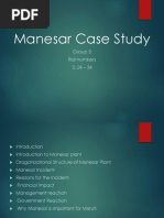 Manesar Case Study: Group 3 Roll Numbers 3, 24 - 34