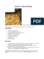 Creamy Macaroni 'N' Cheese Recipe: Ingredients