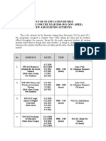Doctor of Education Degree Calender For The Year 2010-2011 (Nov-April) New and Existing Students