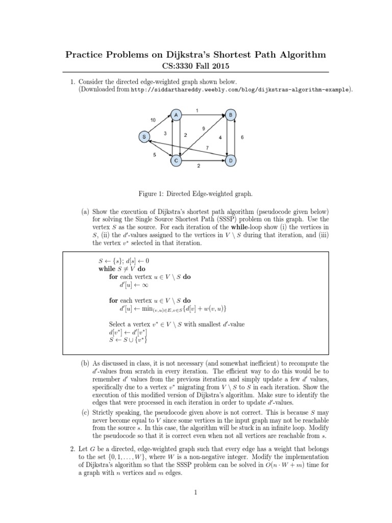 Dijkstras Algorithm Practice
