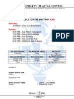 June Saturday:: Schedule For The Month of