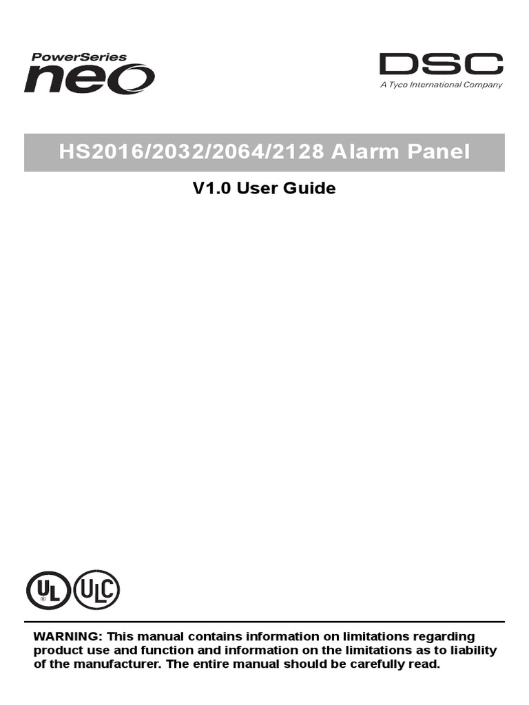 HS2016/2032/2064/2128 Alarm Panel: V1.0 User Guide | PDF | Power Supply ...