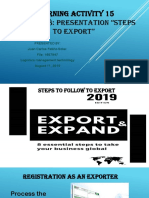 Learning Activity 15 Evidence 8: Presentation "Steps To Export"