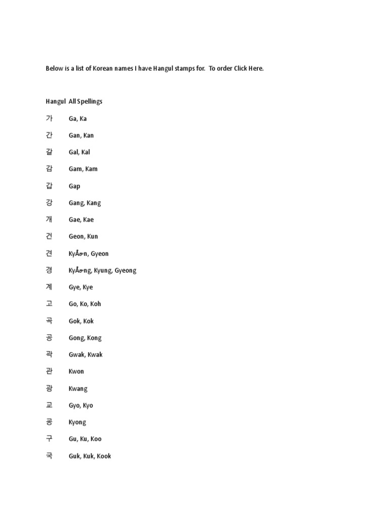 Hangul Korean Name | PDF