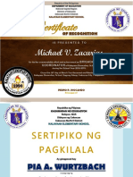 Certificate: Michael V. Zacarias