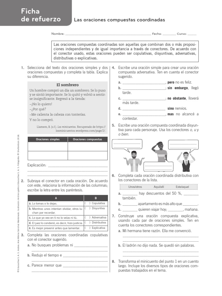 Oraciones Compuestas Coordinadas | PDF