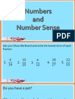 Numbers and Number Sense