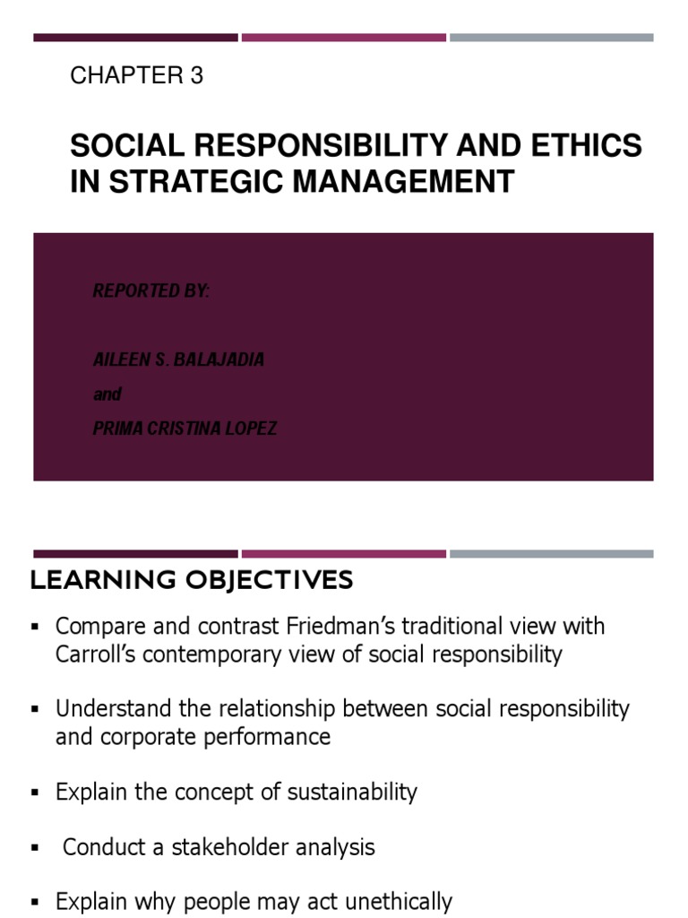 Social Responsibility in Strategic Management | PDF | Corporate Social ...