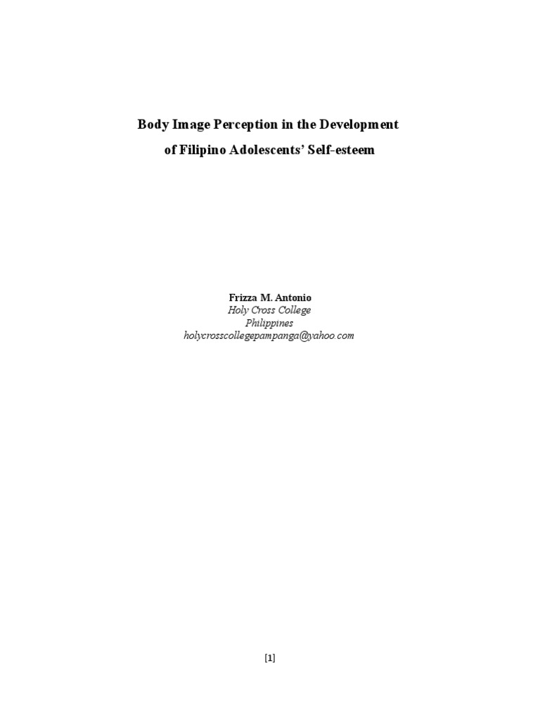 Body Image Perception in The Development of Filipino Adolescents' Self ...