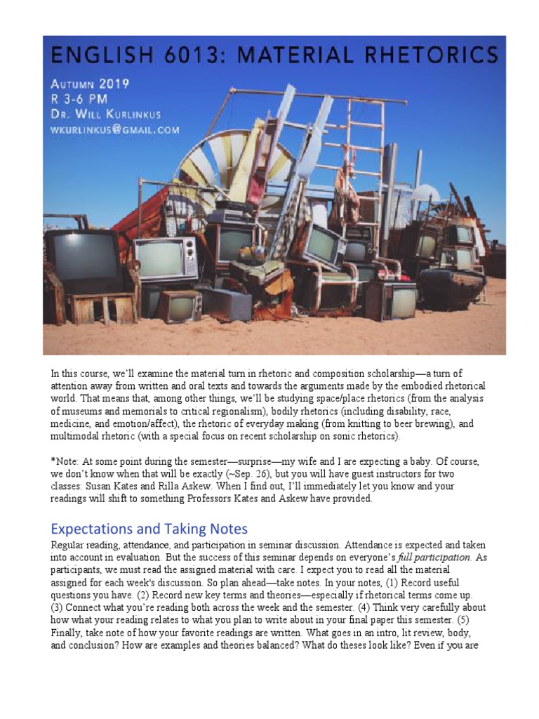 Material Rhetoric Syl Lab Us | PDF | Academic Dishonesty | Rhetoric
