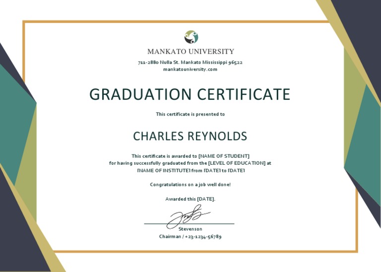 Graduation Certificate PDF