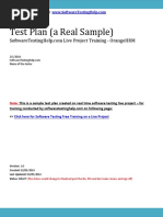 This Is A Sample Test Plan Created On Real Time Software Testing Live Project - For