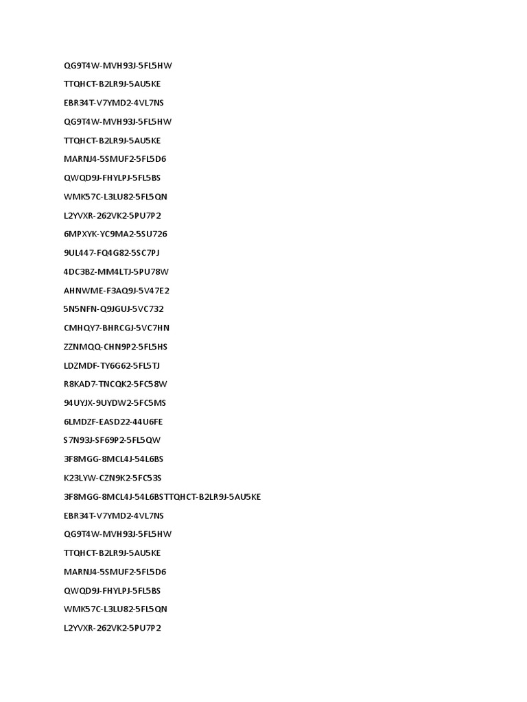 Unique Code List for Reference | PDF | Technology & Engineering