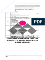 Corporate Governance Practice at NHPC LTD, Jaypee Associates & United Kingdom