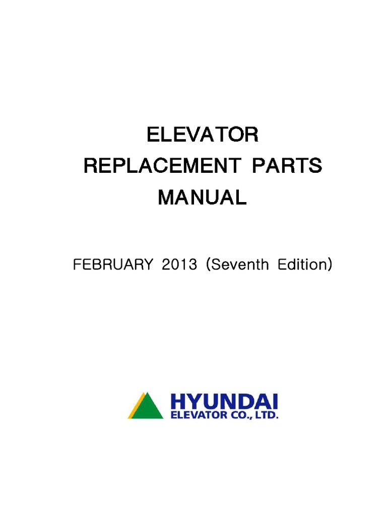 Hyundai Elevator Parts Manual 2013 | PDF | Elevator | Letter Case
