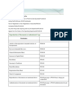 Reproduction of Documents in Authenticated Copy: Particulars Rates