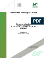 Planeación y Organización del Trabajo en Mantenimiento Industrial