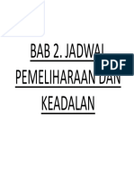 Bab 2 Jadwal Bab 2. Jadwal Pemeliharaan Dan Pemeliharaan Dan Keadalan Keadalan