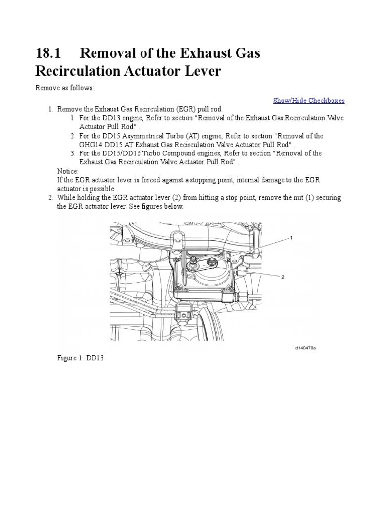 18.1 Removal of The Exhaust Gas Recirculation Actuator Lever PDF