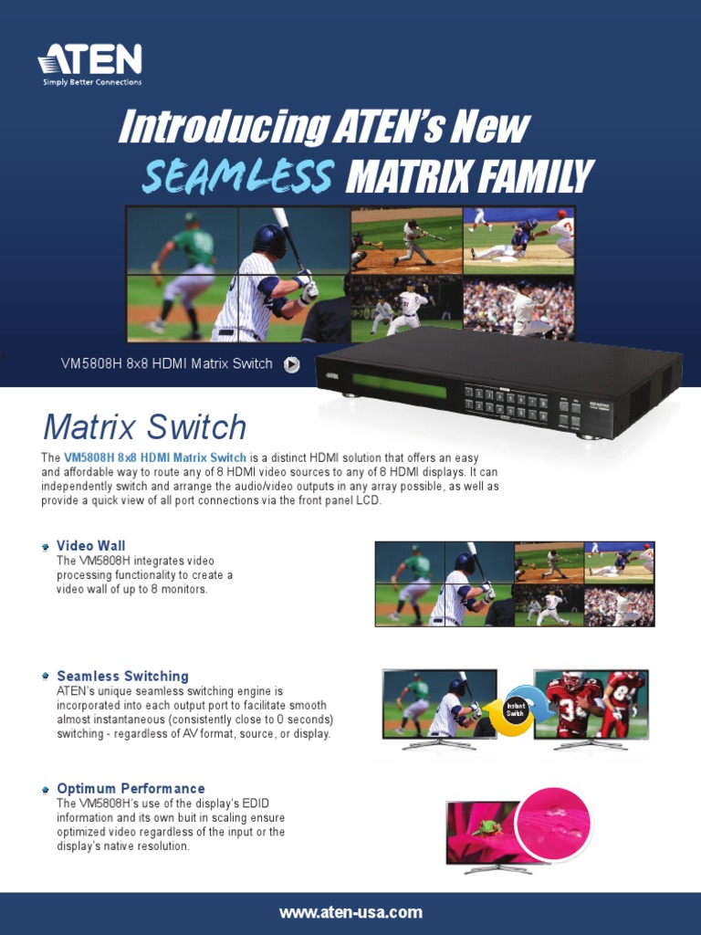 ATEN Video Matrix Switch | PDF | Hdmi | Computer Monitor