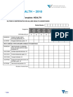 Vce Vet Health 2018: Assessment Plan Template: HEALTH