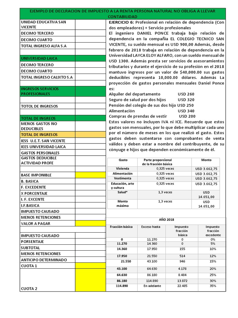 Taller de Calculo de Impuesto A La Renta | PDF | Impuestos | Gobierno