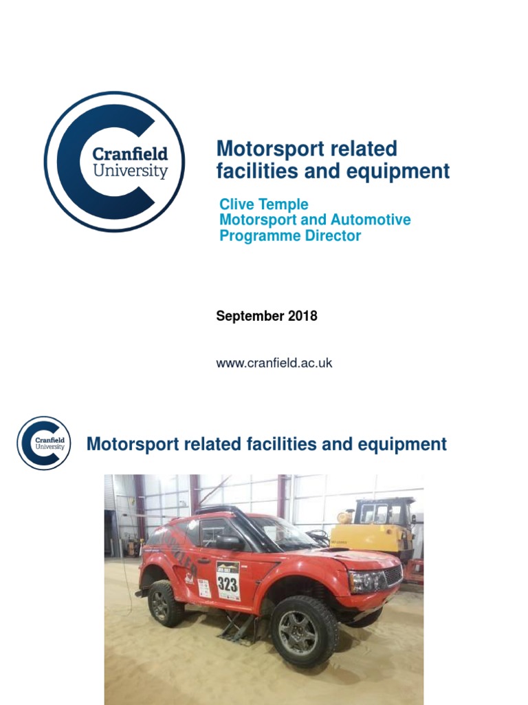 Facilities at Cranfield 2018 | PDF | Simulation | Engineering