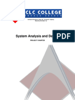 System Analysis and Design: Project Charter