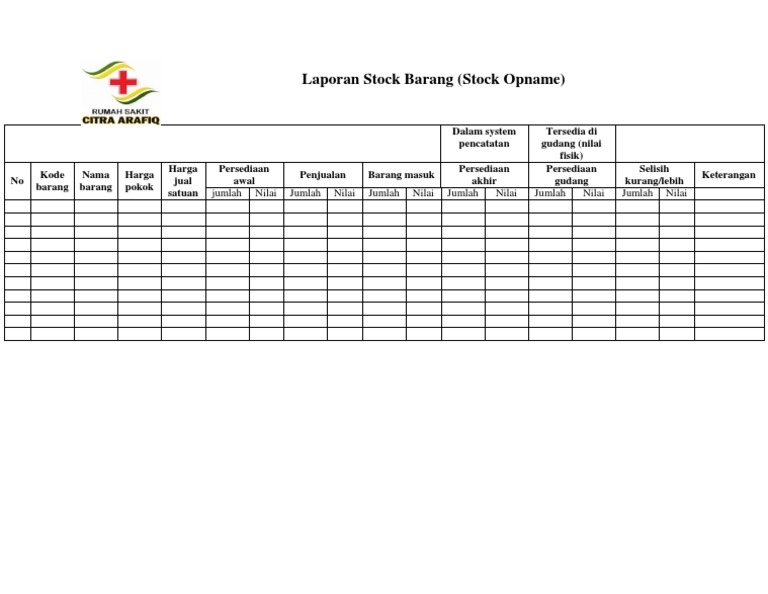 Laporan Stock Opname Gudang | PDF