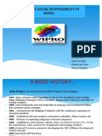 Corporate Social Responsibility of Wipro: Prepared by