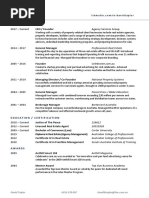 David Taylor CV 2019