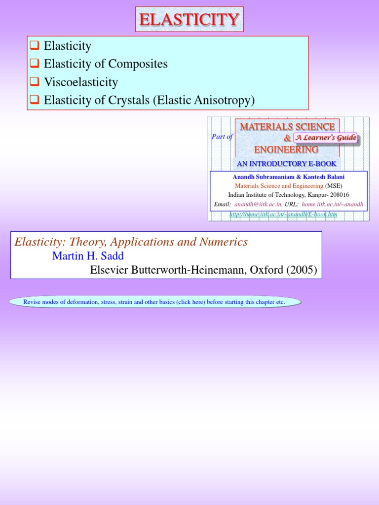 Understanding Elasticity in Materials | PDF | Deformation (Engineering ...