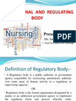 Regulatory bodies overseeing nursing profession