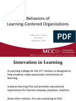 Behaviors of Learning-Centered Organizations: Bullhead City Campus All-Staff Day September 7, 2010