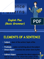 Elements of a Sentence Patterns in English